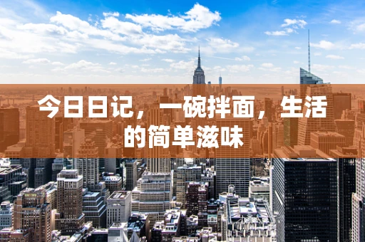 今日日记，一碗拌面，生活的简单滋味