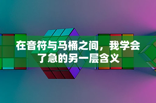 在音符与马桶之间，我学会了急的另一层含义