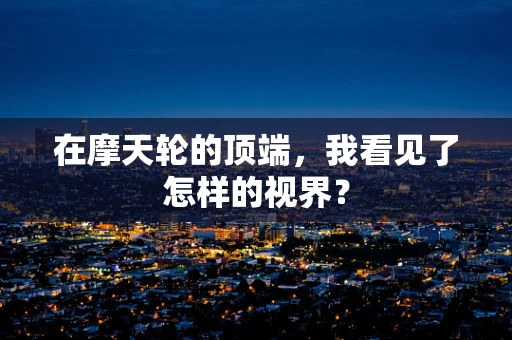 在摩天轮的顶端，我看见了怎样的视界？