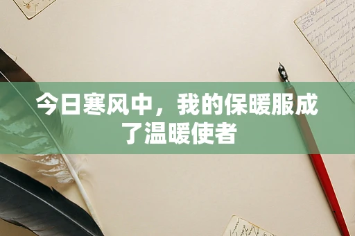 今日寒风中，我的保暖服成了温暖使者