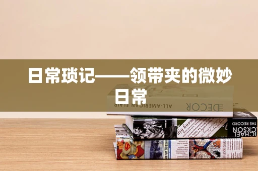 日常琐记——领带夹的微妙日常