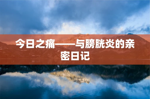 今日之痛——与膀胱炎的亲密日记